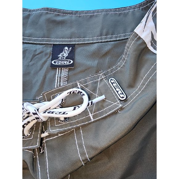 TERI olive green with white accent pieces board shorts Size Med - Picture 2 of 8